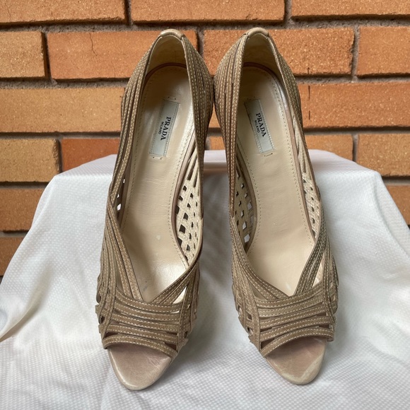 Prada Open Toe Heels Size 40 - Picture 4 of 12